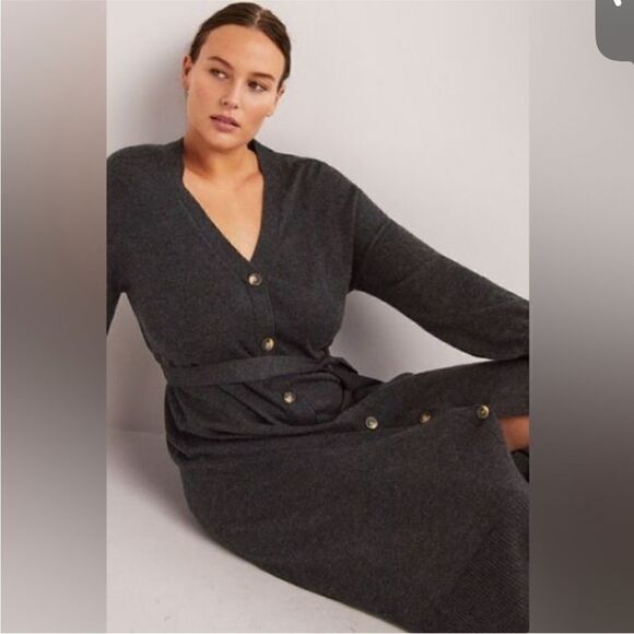 Boden NWT Knitted Cardigan Wool Cashmere Blend Grey Minimalist Elegant Dress 6 - Picture 14 of 14